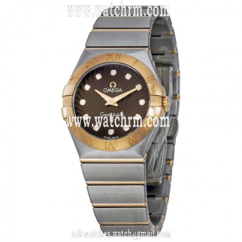 Omega Constellation Brown Dial Stainless Steel and Rose Gold Ladies Watch 123.20.27.60.63.001