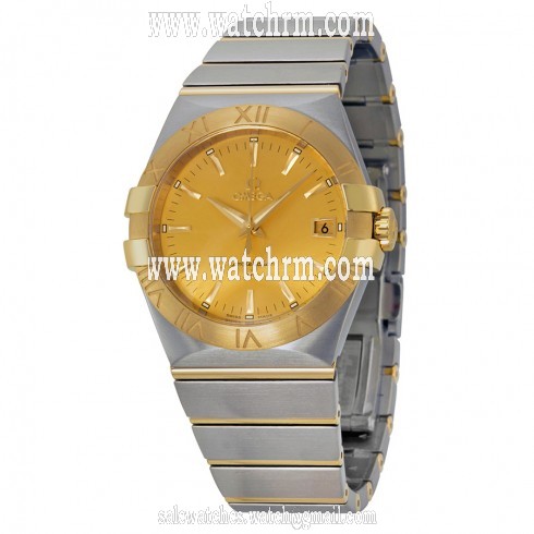 Omega Constellation Champagne Dial Stainless Steel and Yellow Gold Ladies Watch 12320356008001