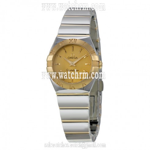 Omega Constellation Champagne Dial Yellow Gold and Stainless Steel Ladies Watch 12320246008002