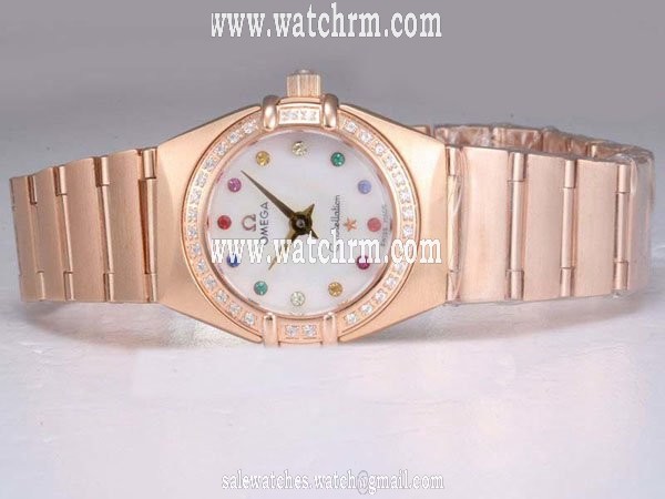 Omega Constellation Chronometer 1160.75.00 Round Rose Gold Case White Dial Watch