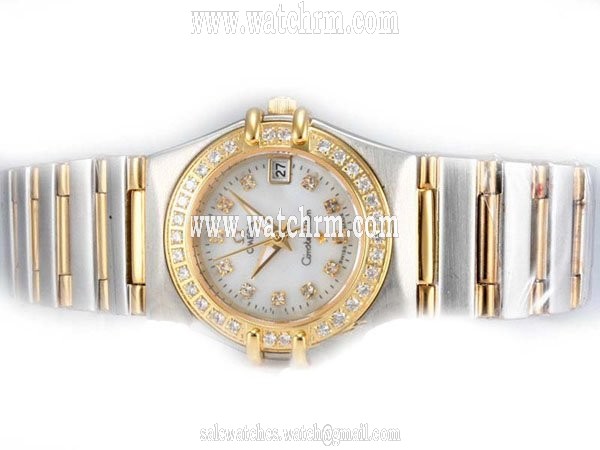 Omega Constellation Chronometer 123.55.24.60.55.004 Round 18K Gold Case Womens Watch