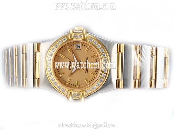 Omega Constellation Chronometer 123.57.35.20.55.003 Round Womens 18K Gold Case Watch