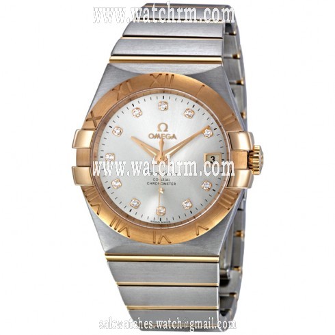Omega Constellation Chronometer 35 mm Silver Dial Two Tone Watch 123.20.35.20.52.001