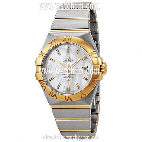 Omega Constellation Chronometer Mother of Pearl Dial Steel and 18kt Yellow Gold Ladies Watch 123.20.31.20.05.002