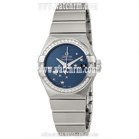 Omega Constellation Chronometer Star Blue Dial Stainless Steel Ladies Watch 12315272003001