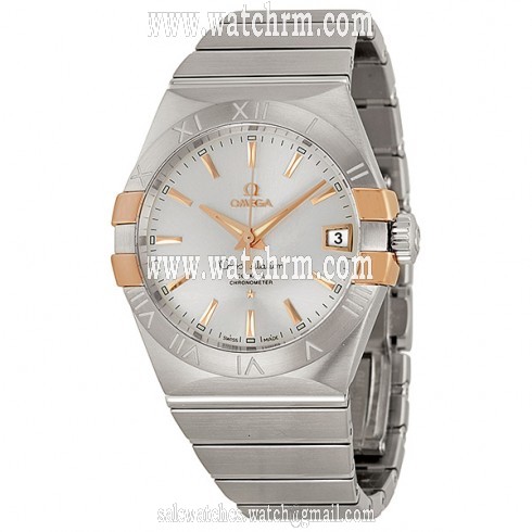 Omega Constellation Co-Axial Automatic Steel and Rose Gold Men's Watch 12320382102004