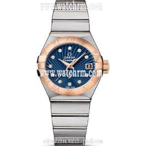 Omega Constellation Co-Axial Blue Diamond Dial Ladies Watch 123.20.27.20.53.001