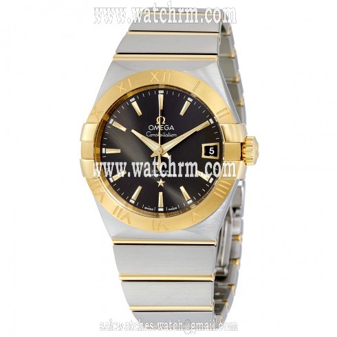 Omega Constellation Co-Axial Grey Dial Stainless Steel with Yellow Gold Men's Watch 12320382106001