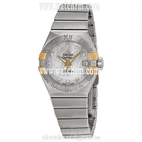 Omega Constellation Co-Axial Mother of Pearl Stainless Steel Ladies Watch 12320272055005