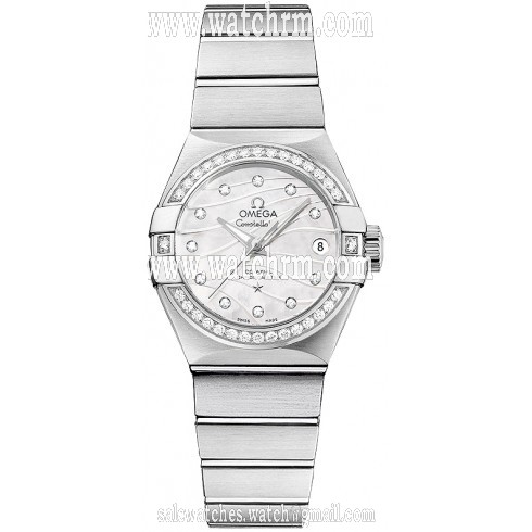 Omega Constellation Co-Axial White Mother-of-Pearl Dial Ladies Watch 123.15.27.20.55.002
