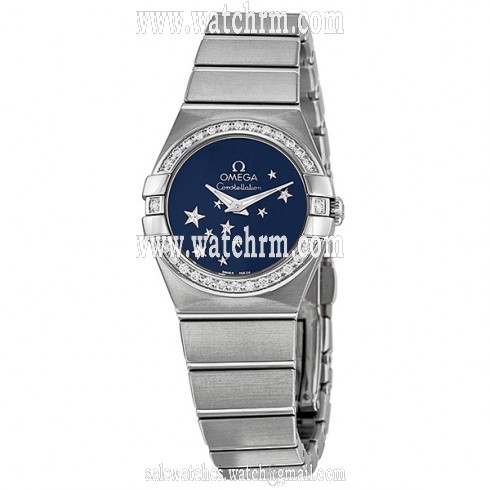 Omega Constellation Diamond Blue Star Dial Stainless Steel Ladies Watch 12315246003001