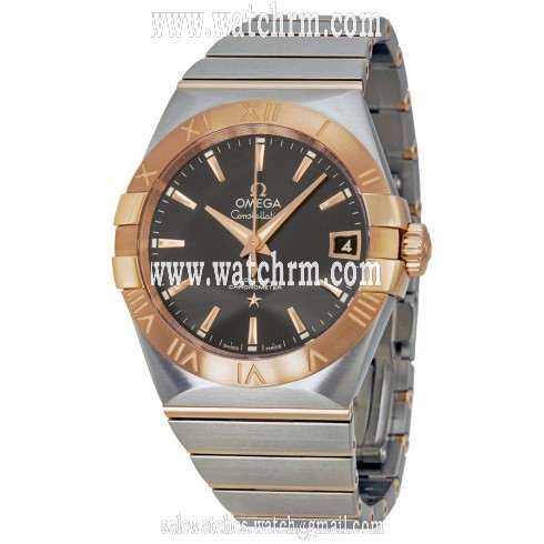 Omega Constellation Grey Dial Steel and 18kt Rose Gold Automatic Men's Watch 12320382106002