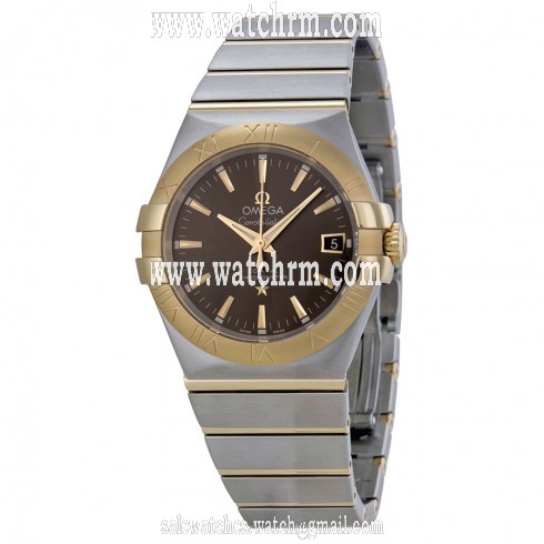 Omega Constellation Grey Dial Steel and 18kt Yellow Gold Men's Watch 12320352006001