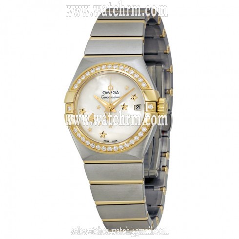 Omega Constellation Moth of Peal Stainless Steel and Yellow Gold Ladies Watch 12325272005001