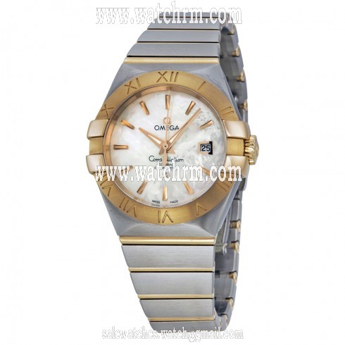 Omega Constellation Mother of Pearl Dial Stainless Steel and 18kt Rose Gold Ladies Watch 12320312005001