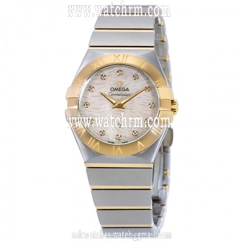 Omega Constellation Mother of Pearl Dial Stainless Steel and 18kt Yellow Gold Watch 123.20.27.60.55.008