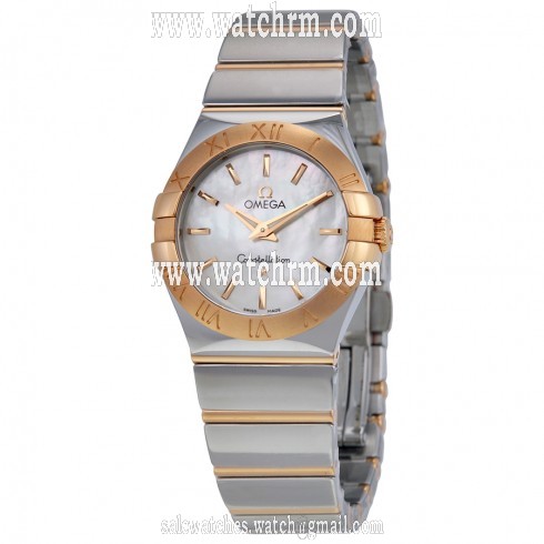 Omega Constellation Mother of Pearl Dial Steel and 18kt Rose Gold Ladies Watch 123.20.27.60.05.003