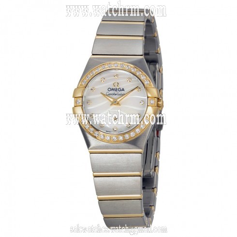 Omega Constellation Mother of Pearl Dial Steel and Yellow Gold Diamond Ladies Watch 12325246055011
