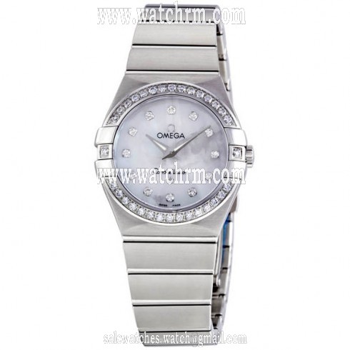 Omega Constellation Mother of Pearl Diamond Dial Ladies Watch 123-15-27-60-55-001