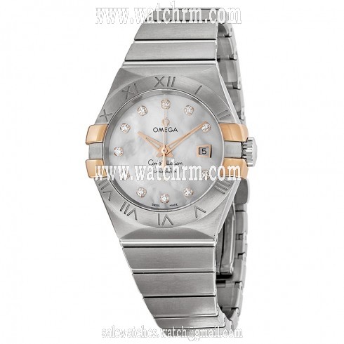 Omega Constellation Mother of Pearl Diamond Dial Ladies Watch 12320312055003