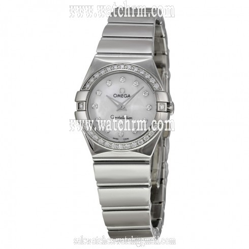 Omega Constellation Mother of Pearl Diamond Dial Stainless Steel Ladies Watch 12315246055003