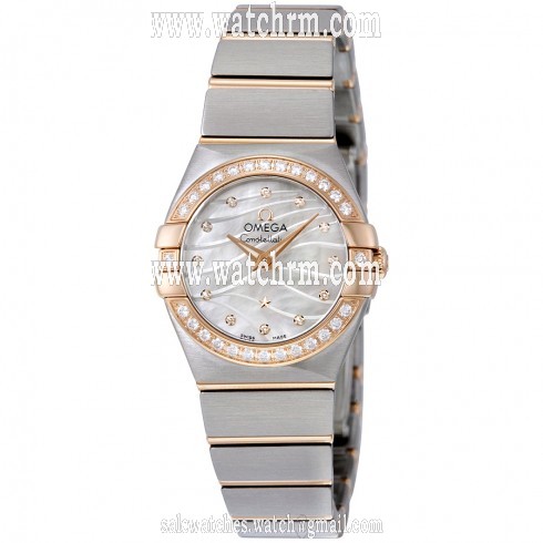 Omega Constellation Mother of Pearl Diamond Dial Steel and 18kt Rose Gold Ladies Watch 12325246055012