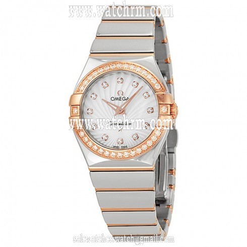 Omega Constellation Mother of Pearl Diamond Dial Steel and Rose Gold Ladies Watch 12325276055006