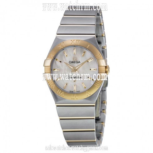 Omega Constellation Mother of Pearl Stainless Steel and 18kt Yellow Gold Ladies Watch 12320276005002