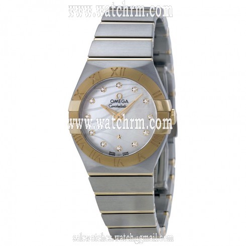 Omega Constellation Mother of Pearl Steel and 18kt Yellow Gold Ladies Watch 12320276055005