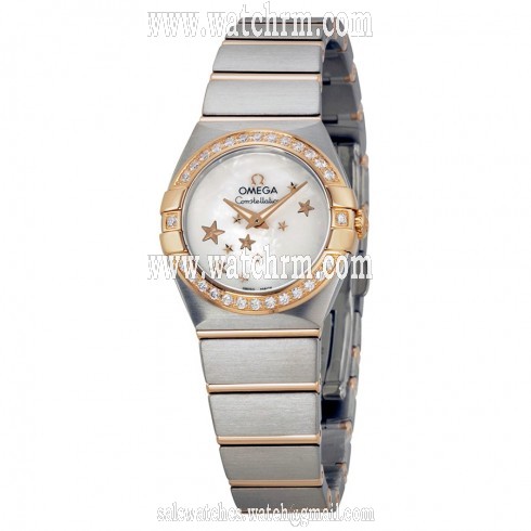Omega Constellation Mother of Pearl Steel and Rose Gold Diamond Ladies Watch 12325246005002