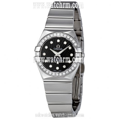 Omega Constellation Polished Quartz Black Dial Ladies  Watch 12315246051002