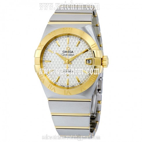 Omega Constellation Silver "Griffes" Dial Steel and 18K Yellow GOld AUtomatic Men's Watch 123.20.38.21.02.009