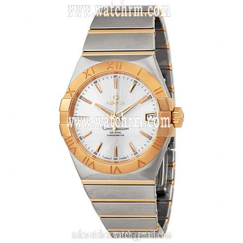 Omega Constellation Silver Dial Rose Gold and Steel Men's Watch 123.20.38.21.02.001
