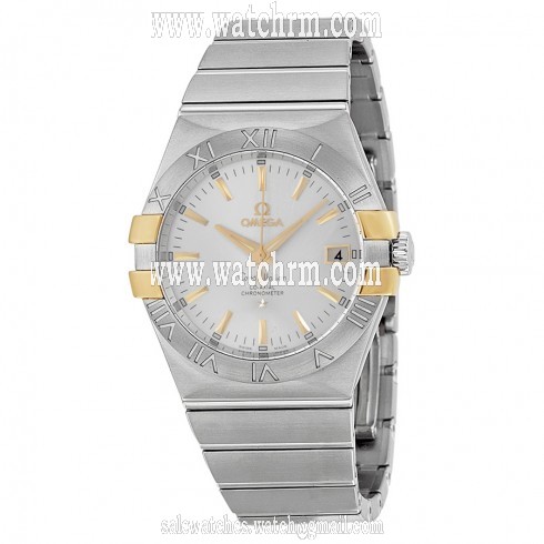 Omega Constellation Silver Dial Steel and Yellow Gold Ladies Watch 12320352002004