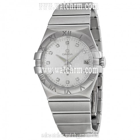 Omega Constellation Silver Diamond Dial Stainless Steel Ladies Watch 123.10.35.20.52.002