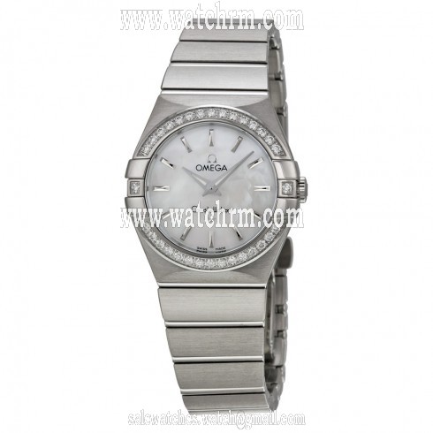 Omega Constellation White Mother of Pearl Dial Stainless Steel Ladies Watch 123.15.27.60.05.001