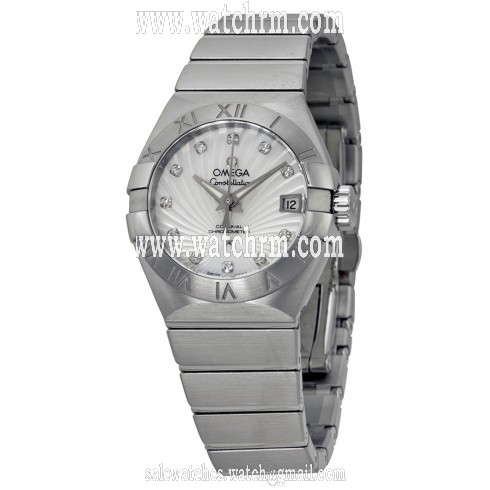 Omega Constellation White Mother of Pearl Steel Ladies Watch 123.10.27.20.55.001