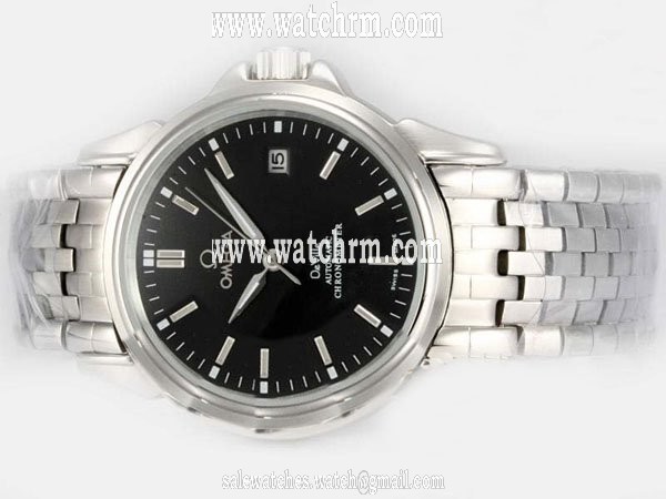 Omega De Ville Co-Axial Chronometer 4531.51.00 Black Dial Round White Stainless Steel Strap Watch