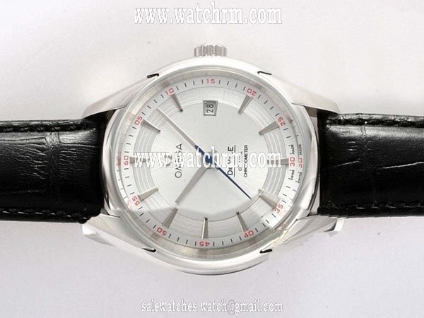 Omega De Ville Hour Vision 431.33.41.21.02.001 Black Ostrich Leather Strap 41mm Midsize Watch