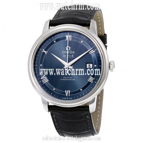 Omega De Ville Prestige Automatic Blue Dial Black Leather Men's Watch 424.13.40.20.03.002