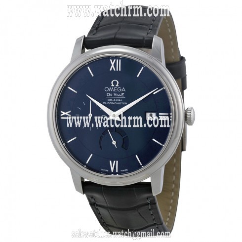 Omega De Ville Prestige Blue Dial Black Leather Men's Watch 42413402103001