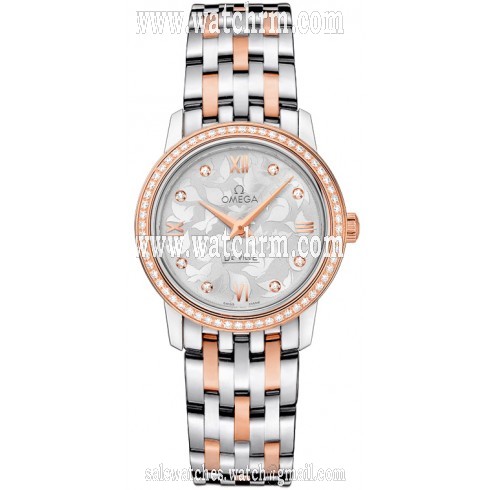 Omega De Ville Prestige Butterfly Silver with Diamonds Dial Ladies Watch 424.25.27.60.52.001