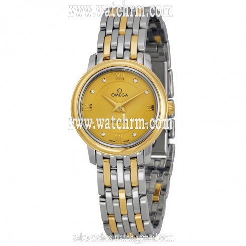 Omega De Ville Prestige Champagne with Diamonds Dial Ladies Watch 424.20.24.60.58.001