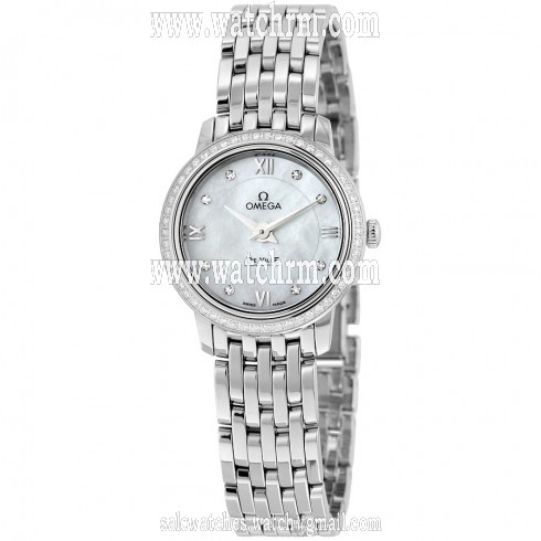 Omega De Ville Prestige Mother of Pearl Dial Stainless Steel Quartz Ladies Watch 424.15.24.60.55.001