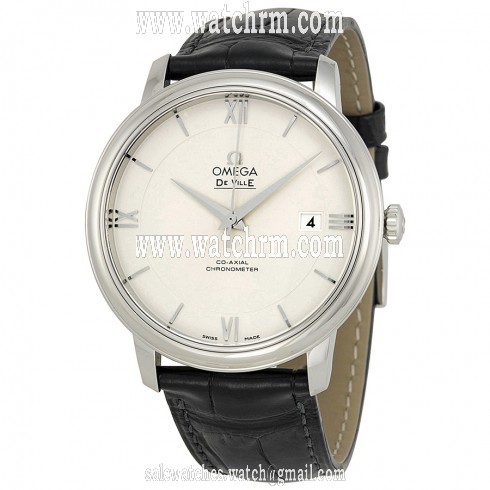 Omega De Ville Prestige Silver Dial Black Leather Men's Watch 424.13.40.20.02.001