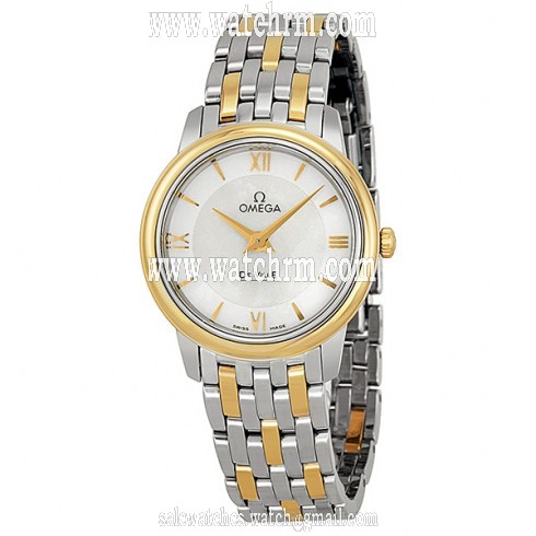 Omega De Ville Prestige White Mother of Pearl Dial Ladies Watch 424.20.27.60.05.001