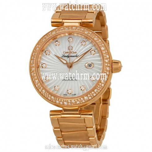 Omega Deville Ladymatic Mother of Pearl Dial 18kt Rose Gold Ladies Watch 42565342055001