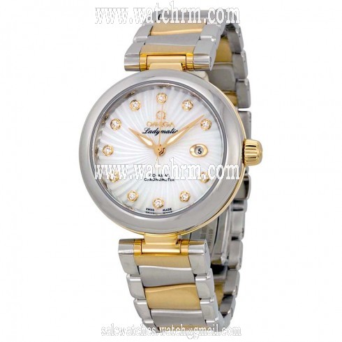 Omega DeVille Ladymatic Mother of Pearl Steel and 18kt Yellow Gold Ladies Watch 42520342055002