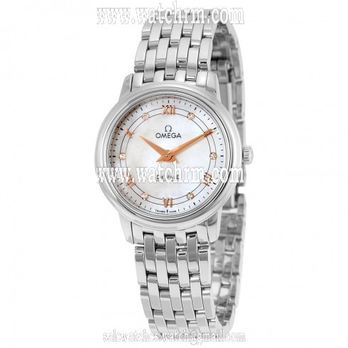 Omega DeVille Mother of Pearl Dial Stainless Steel Ladies Watch 42410276055001
