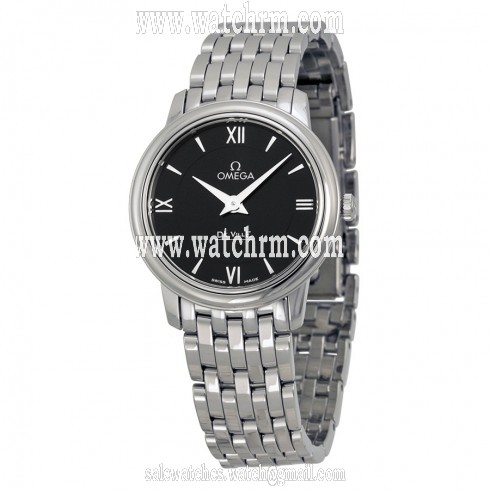 Omega DeVille Prestige Black Dial Stainless Steel Ladies Watch 42410276001001
